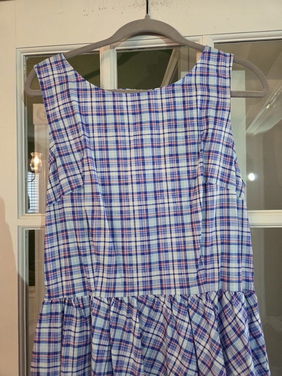 Retrolicious Blue & White Plaid Sleeveless Midi Dress - Size XL - Picture 6 of 11